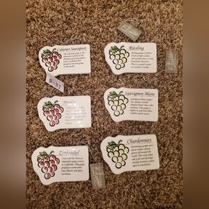 New 6 Midwest Wine Red White Grape Plaque sign label Ornament ceramic set lot